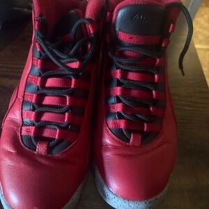 Jordan Red and Black Athletic Shoes